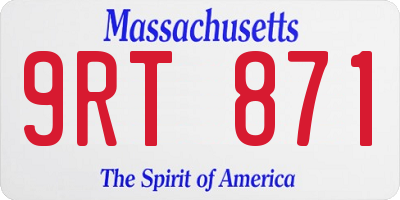 MA license plate 9RT871