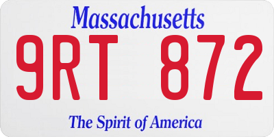 MA license plate 9RT872