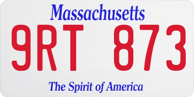 MA license plate 9RT873