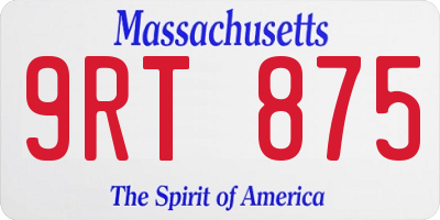 MA license plate 9RT875