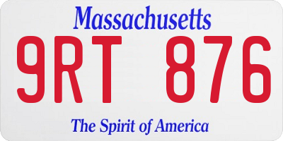MA license plate 9RT876