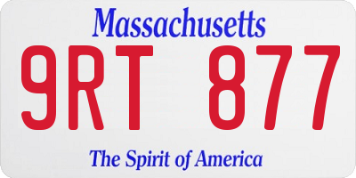 MA license plate 9RT877