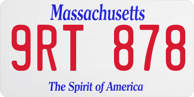 MA license plate 9RT878