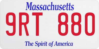 MA license plate 9RT880