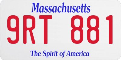 MA license plate 9RT881