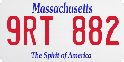 MA license plate 9RT882