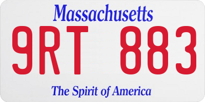 MA license plate 9RT883