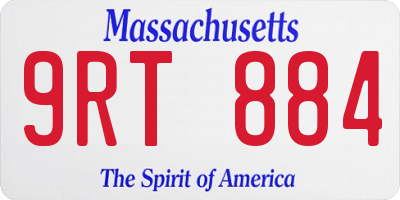 MA license plate 9RT884