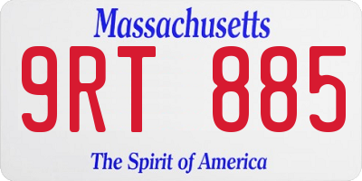 MA license plate 9RT885