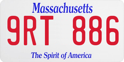 MA license plate 9RT886