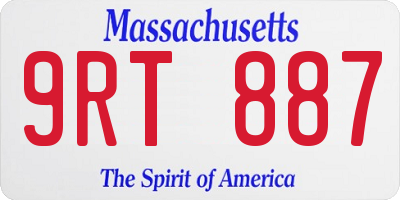 MA license plate 9RT887