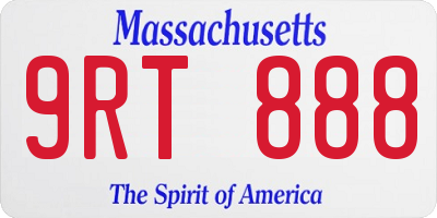 MA license plate 9RT888