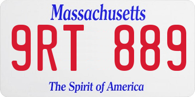 MA license plate 9RT889