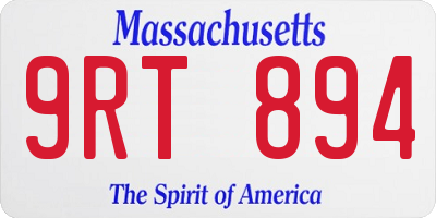 MA license plate 9RT894