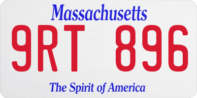 MA license plate 9RT896