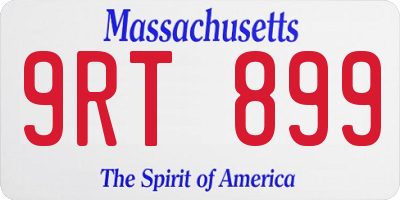 MA license plate 9RT899