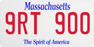MA license plate 9RT900