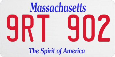 MA license plate 9RT902