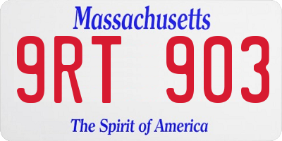 MA license plate 9RT903
