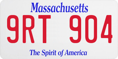 MA license plate 9RT904
