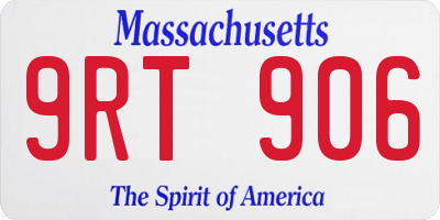 MA license plate 9RT906