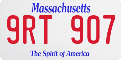 MA license plate 9RT907