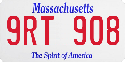 MA license plate 9RT908