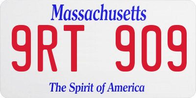 MA license plate 9RT909