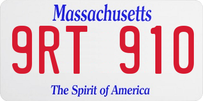 MA license plate 9RT910