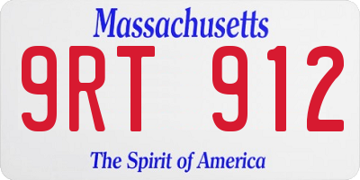 MA license plate 9RT912
