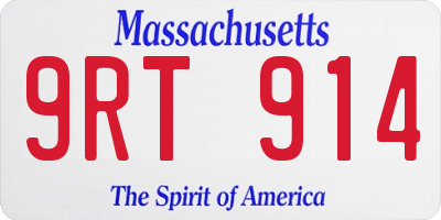 MA license plate 9RT914