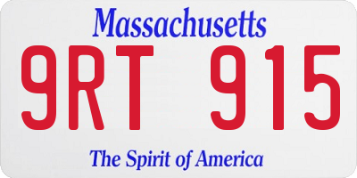 MA license plate 9RT915