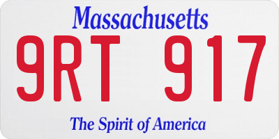 MA license plate 9RT917