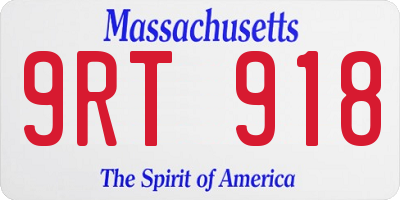 MA license plate 9RT918