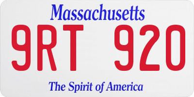 MA license plate 9RT920