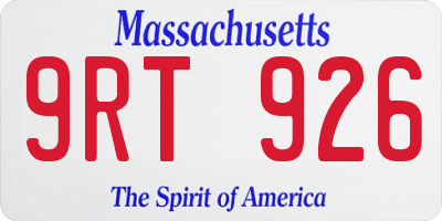 MA license plate 9RT926