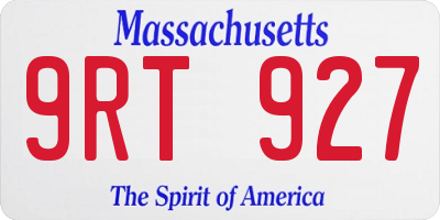 MA license plate 9RT927