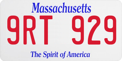 MA license plate 9RT929