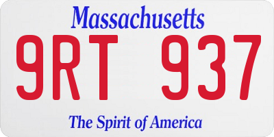 MA license plate 9RT937