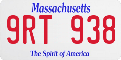 MA license plate 9RT938