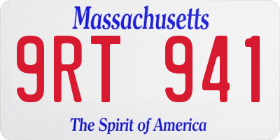 MA license plate 9RT941