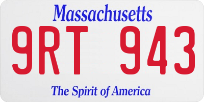 MA license plate 9RT943