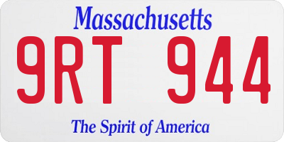 MA license plate 9RT944