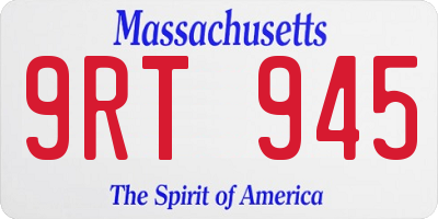 MA license plate 9RT945