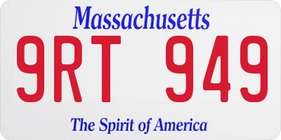 MA license plate 9RT949