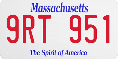 MA license plate 9RT951