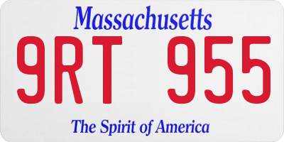 MA license plate 9RT955