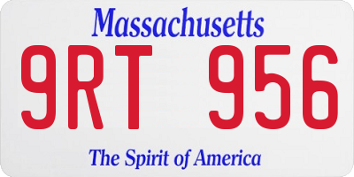 MA license plate 9RT956