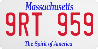 MA license plate 9RT959
