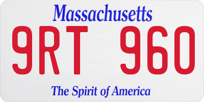 MA license plate 9RT960